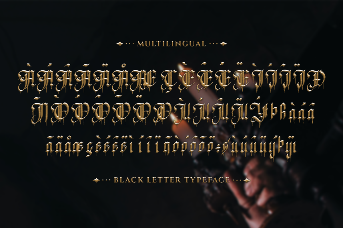 Bleeding Vampire, a Blackletter Font by Meizzaluna Design (Photo 6 of 10)