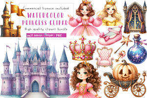 Princess Clipart, an Illustration by CreationArt