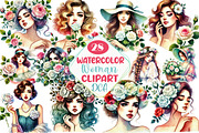 Spring White Roses and Woman Clipart, an Illustration by DreamCafeArt (Thumbnail 1 of 6)
