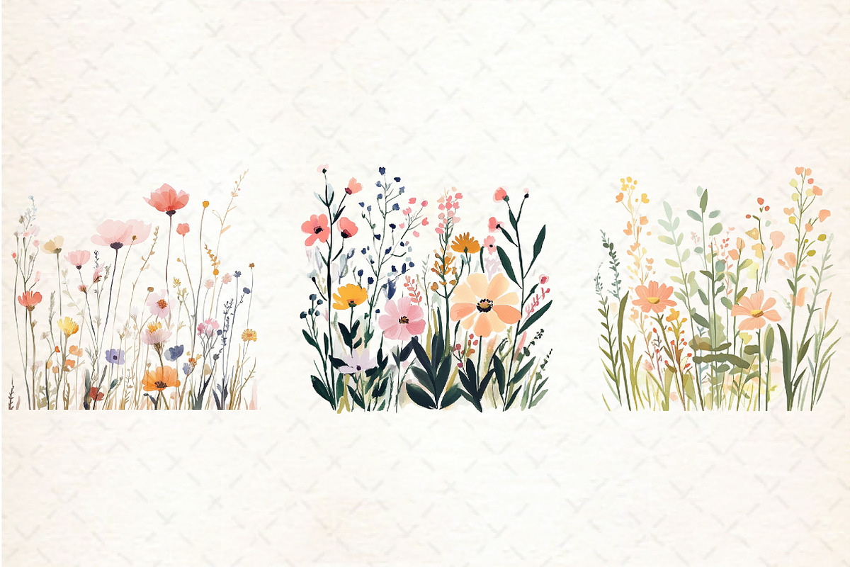 Wildflower Meadow Watercolor Clipart, an Illustration by Libby Wishes (Photo 5 of 6)