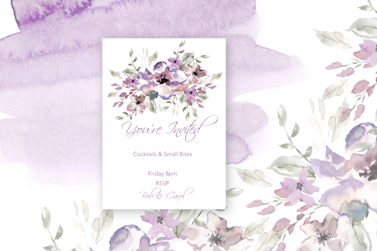 Watercolor Purple Blush Flowers, an Illustration by Feather Grace Designs (Photo 8 of 9)