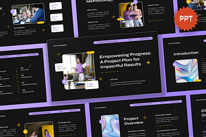 Black Project Proposal Powerpoint, a Presentation Template by Aiyari Graphic