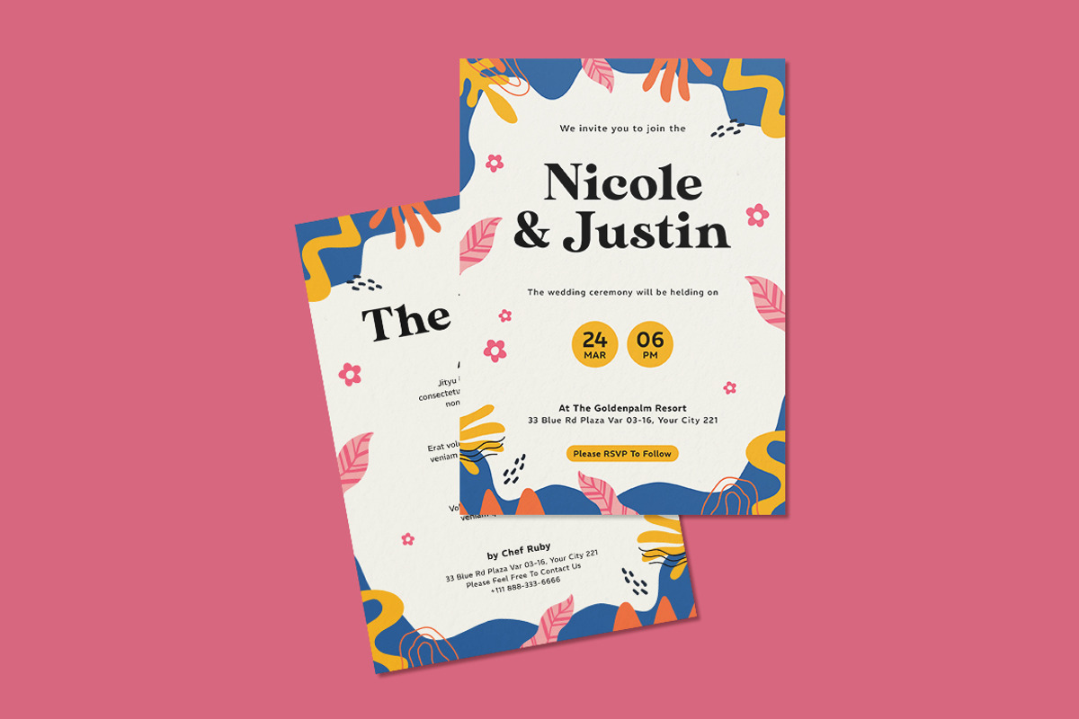 Abstract Wedding Invitation Template, an Invitation Template by iDoodle Studio (Photo 3 of 4)