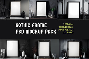 Gothic Frame 2:3 PSD Mockup Pack