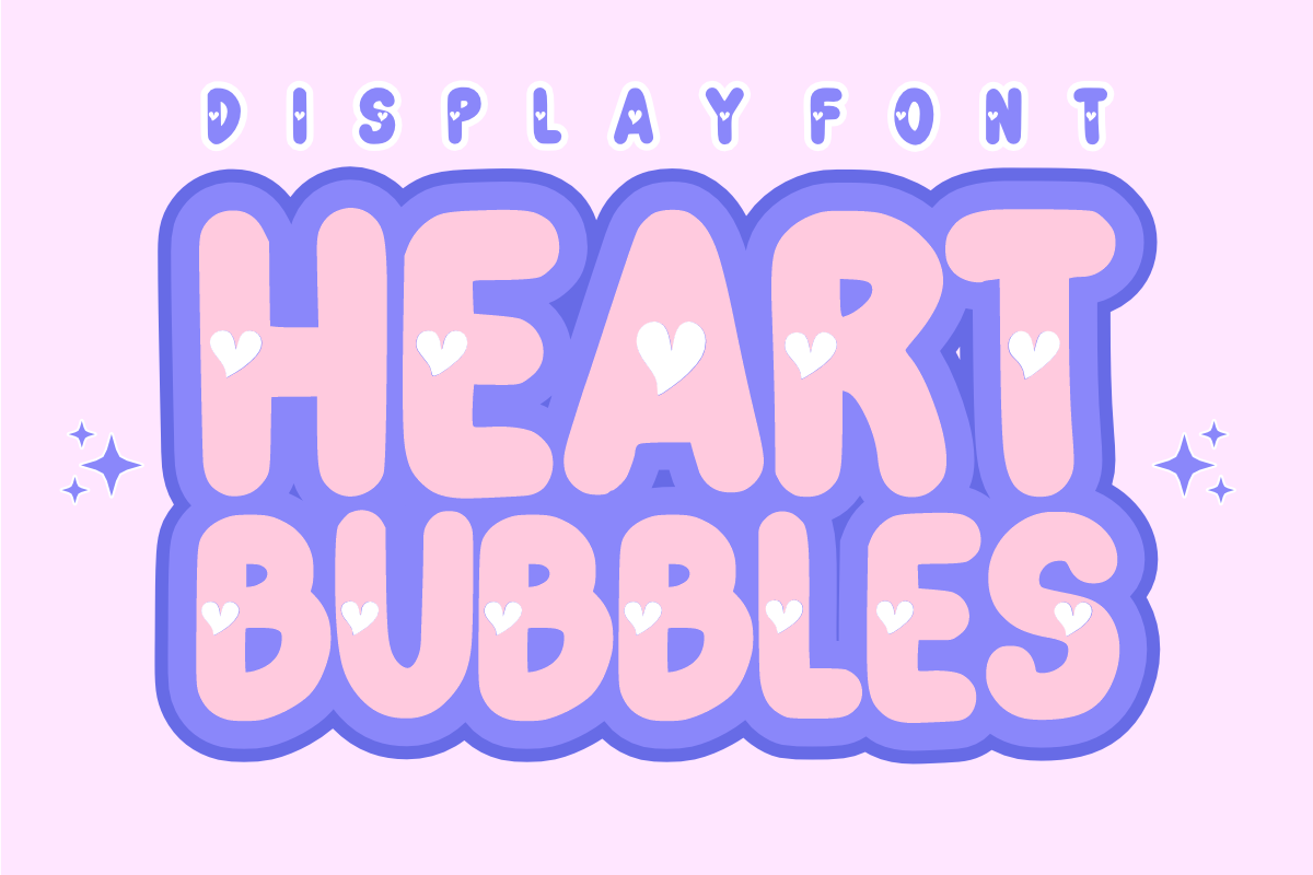 Heart Bubbles – Sweet & Playful font, a Sans Serif Font by KiddoGlyphs Studio (Photo 1 of 5)
