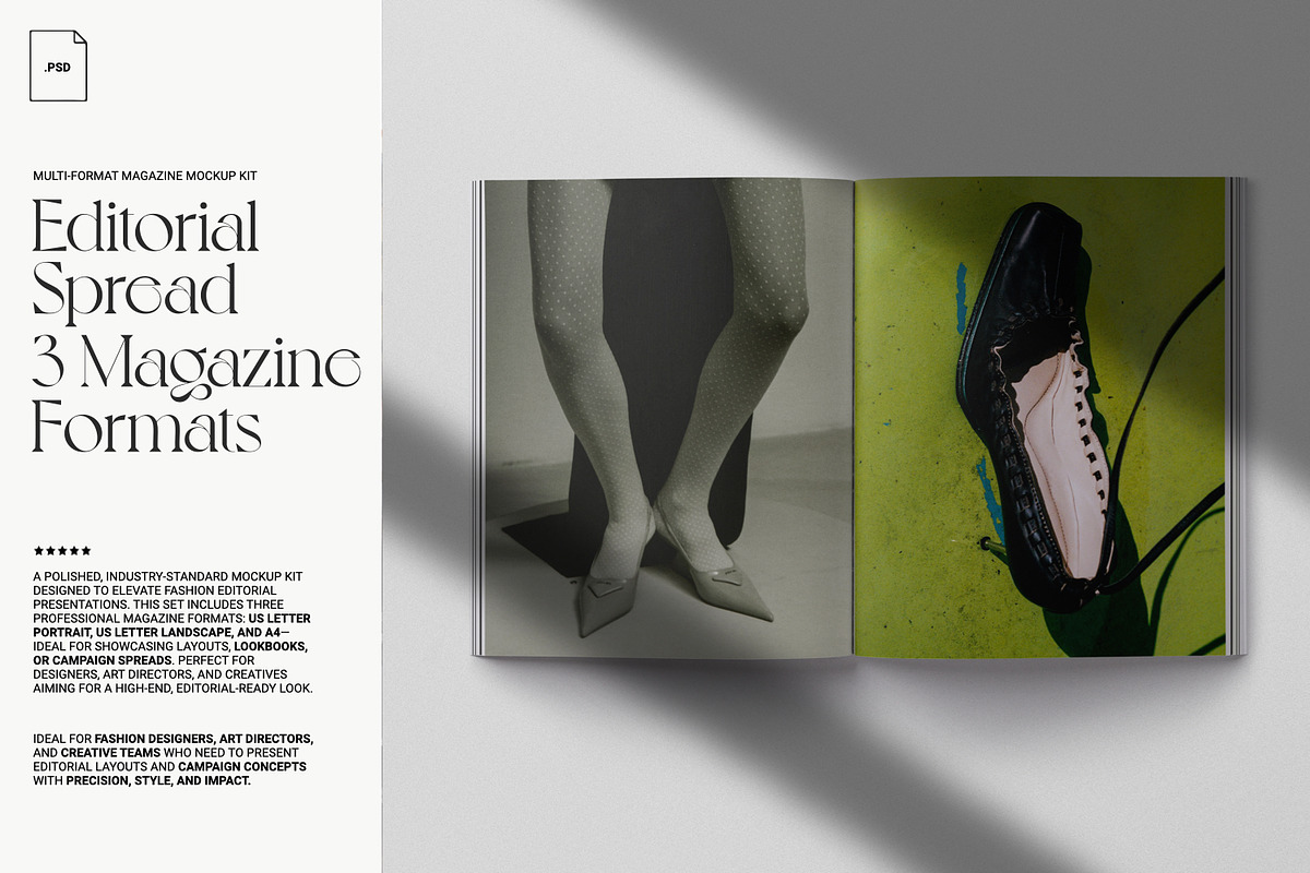 Fashion Magazine Spread, 3 Formats, a Mockup by ReAffirm (Photo 3 of 13)
