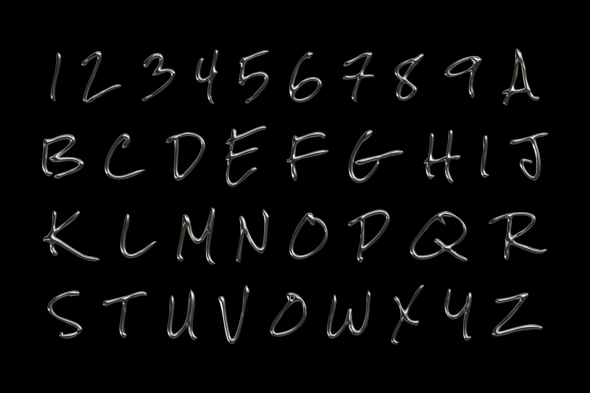 Chrome Y2K Font, an Object Graphic by Illustrava (Photo 3 of 7)