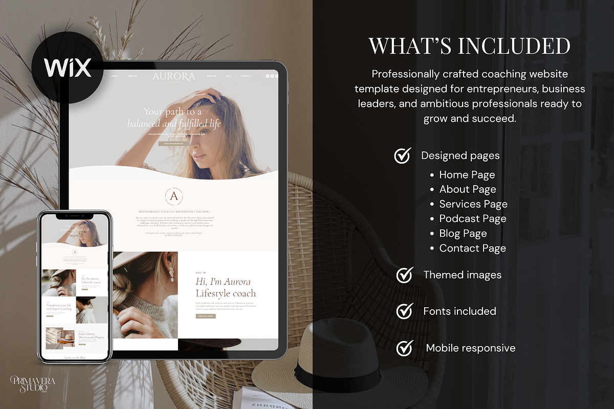 Wix Coaching Website Template, a Wix Template by Primavera Studio Design (Photo 8 of 9)