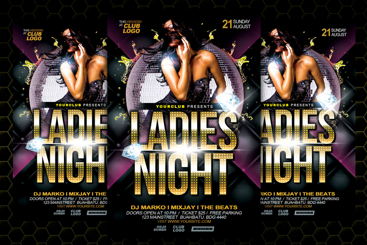 Ladies Night Flyer Template, a Flyer Template by AyumaDesign (Photo 1 of 3)