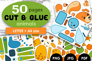 Cut and Glue Animal Kids Worksheets, an Education Illustration by Ksenya Savva (Thumbnail 1 of 6)