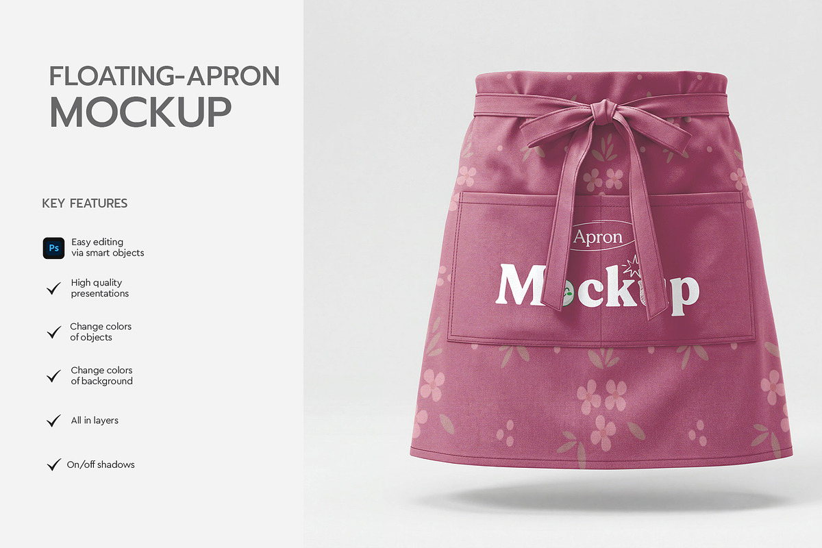 Short Apron Mockup, a Shirt Mockup by graphypix (Photo 2 of 4)