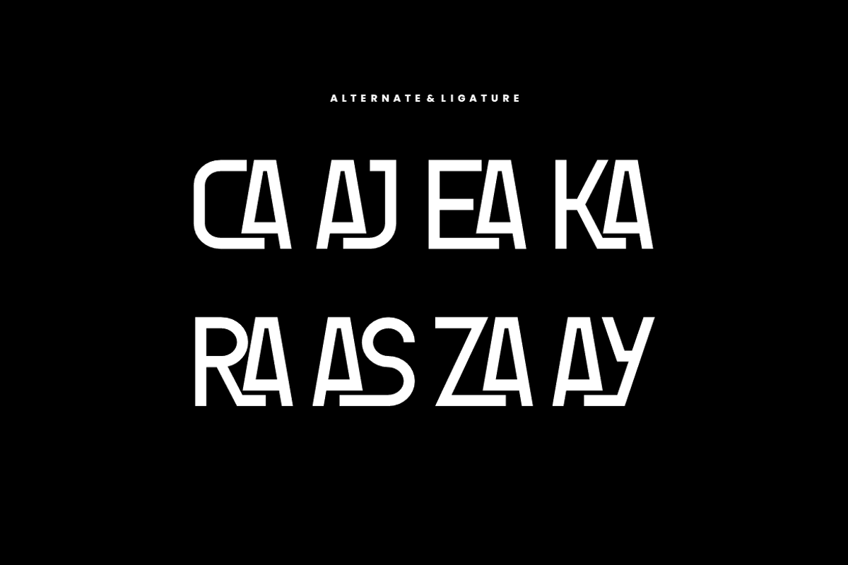 Zaveano - Ligatures Font, a Sans Serif Font by QR Design Studio (Photo 7 of 8)