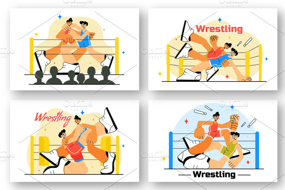 10 Wrestling Sport Illustration, a Sport Illustration by denayunebgt (Photo 3 of 4)