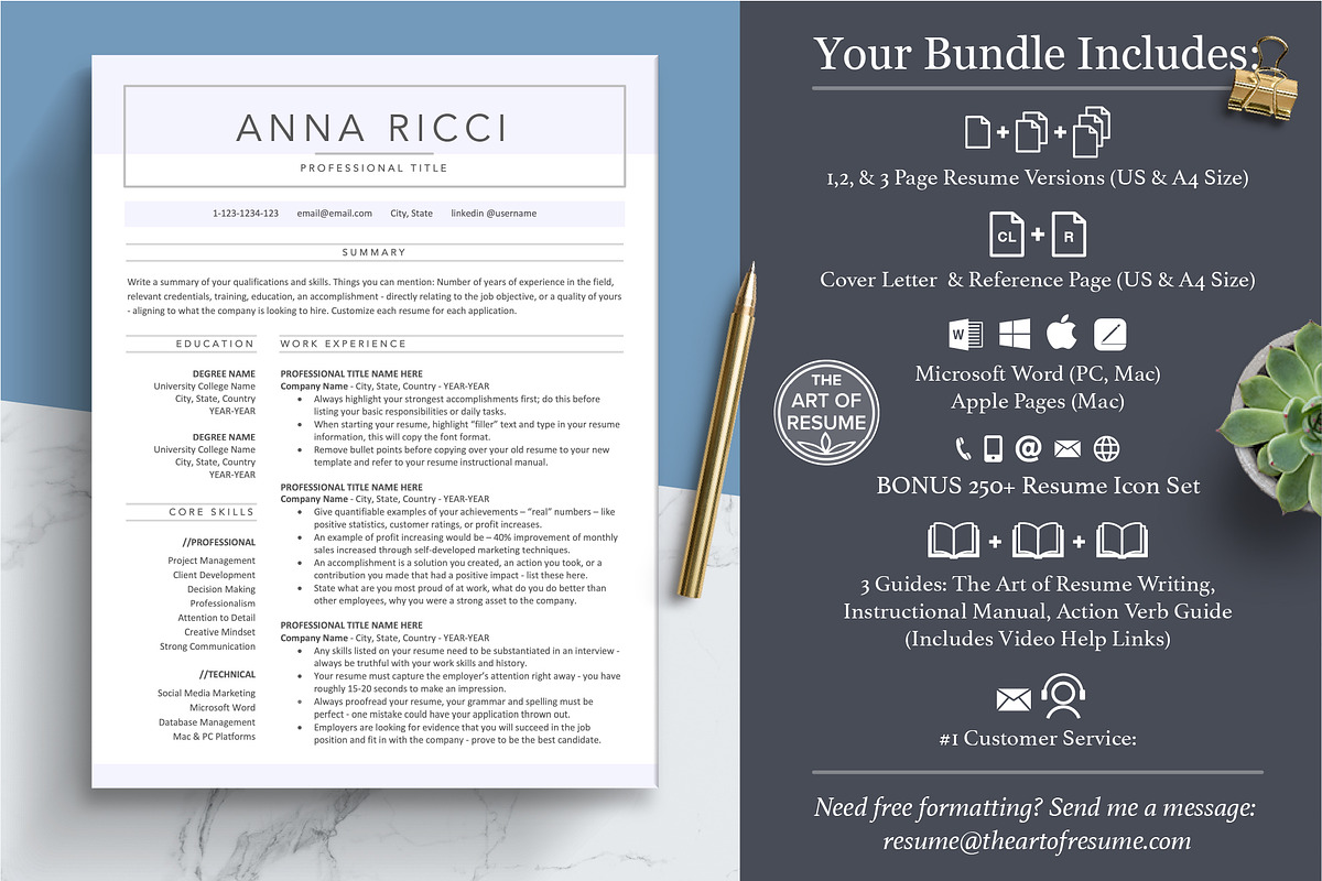Executive Resume CV & Cover Letter, a Resume Template by The Art of Resume (Photo 2 of 8)