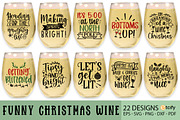 Funny Christmas Wine Glass SVG Bundl, a Pattern Graphic by Etcify (Thumbnail 1 of 4)