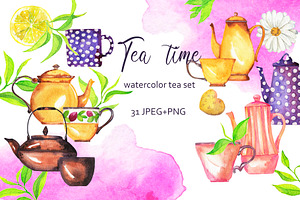 Tea time watercolor set