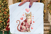 Floral Valentine Cat PNG Valentines, an Illustration by CraftArtStudio (Thumbnail 2 of 4)