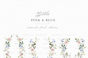 Pink and blue floral clipart, a Decorative Illustration by heyiamalice (Thumbnail 3 of 9)