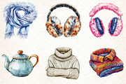 Cozy Winter Clipart, an Illustration by DreamCafeArt (Thumbnail 7 of 7)