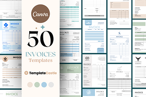 50 Invoice Templates Canva Editable, a Templates & Theme by TemplateCastleStore