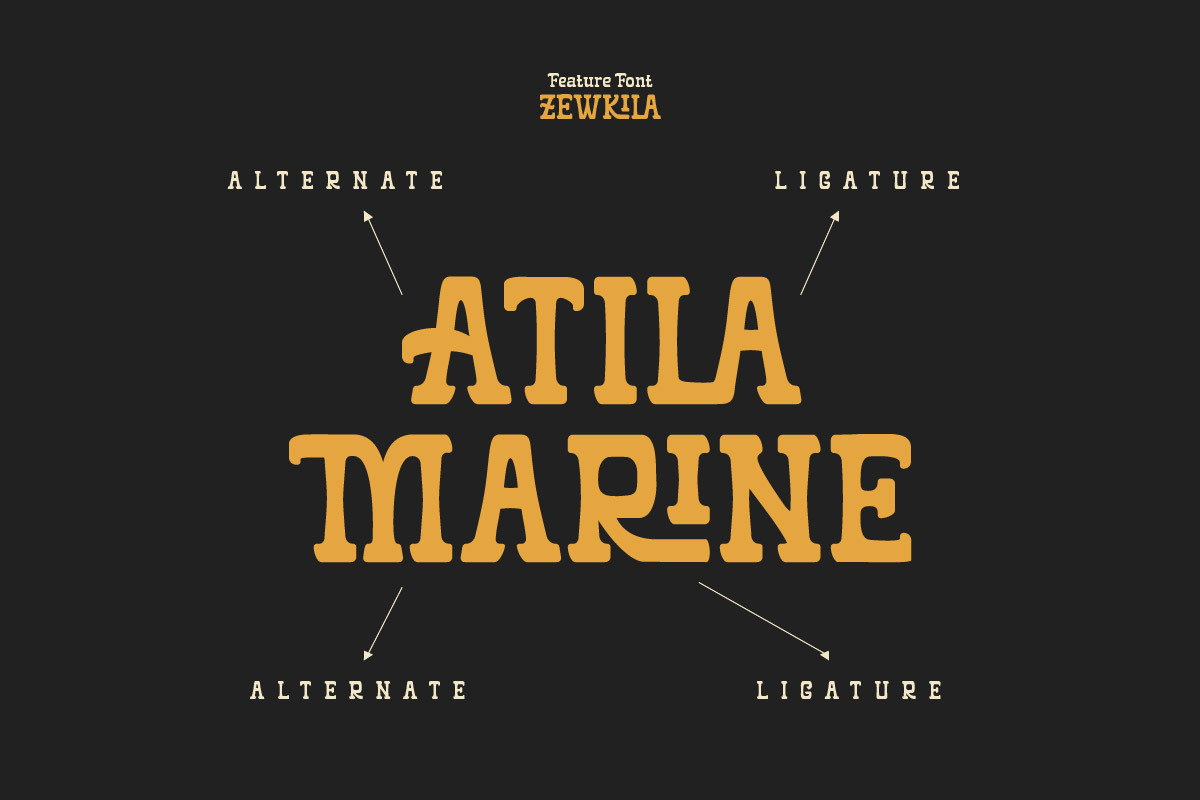 Zewkila - Retro Display Font, a Sans Serif Font by twinstd (Photo 3 of 10)