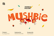 Mushbie; Fun Display Font, a Sans Serif Font by Eko Bimantara (Thumbnail 1 of 10)