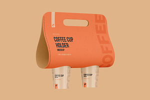 Coffee Cups Holder, Carrier Mockup