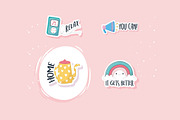 Cute Kawaii Sticker Set, a Templates & Theme by studiogstock (Thumbnail 4 of 5)