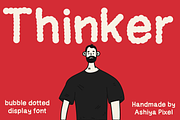 The Thinker bubble dotted fun font, a Handwritten Font by Ashiya Pixel (Thumbnail 1 of 21)
