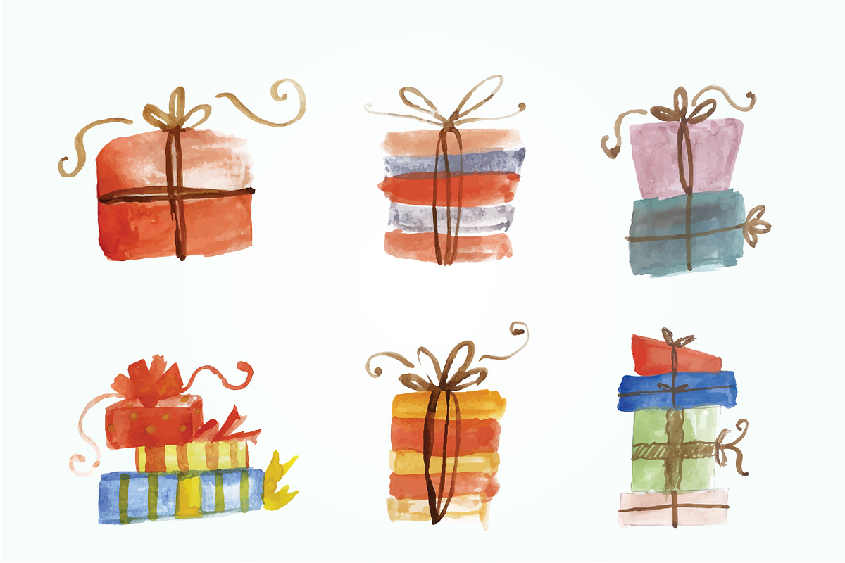 60 Christmas Watercolor  Clip Art, an Illustration by Qamber Designs & Media (Photo 6 of 13)