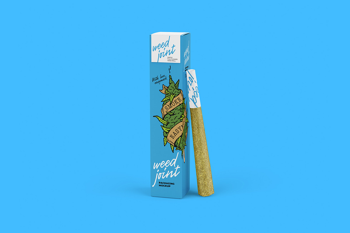 Weed Joint Pre-Roll Packaging Mockup, a Product Mockup by easymock 2 (Photo 9 of 10)