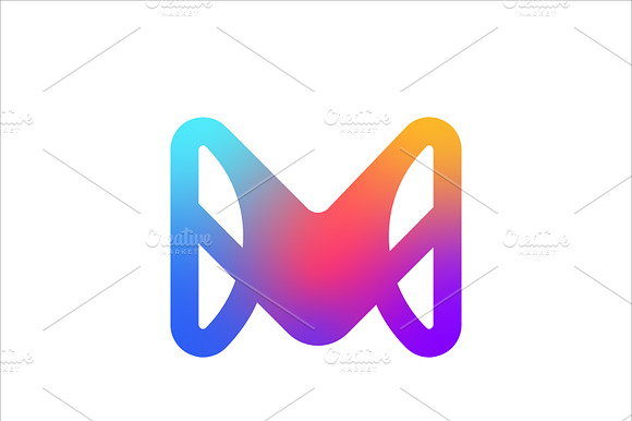 Modern M Letter Colorful Logo Vector preview 2