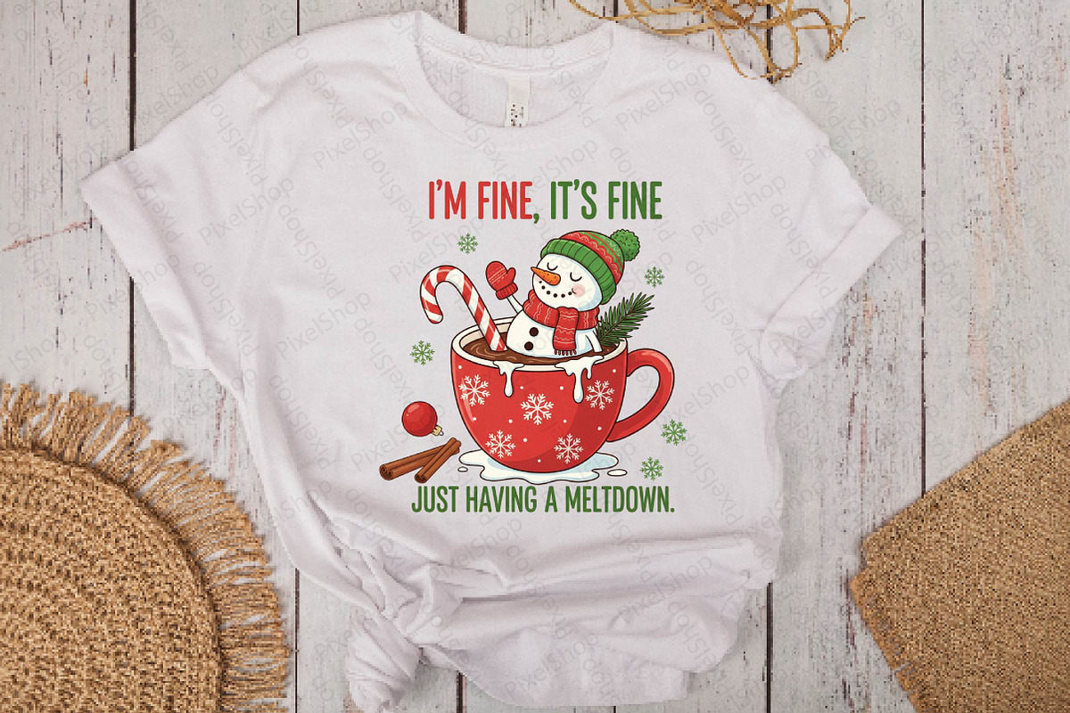 Funny Snowman Meltdown Christmas PNG, an Illustration by DreamPrint404 (Photo 7 of 7)