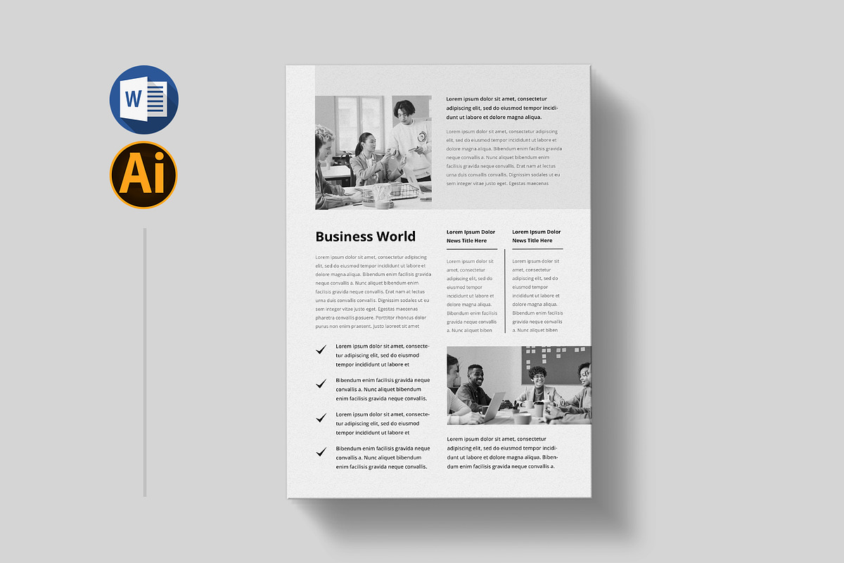 Newsletter Template | Word, a Flyer Template by Pixelpick (Photo 3 of 3)
