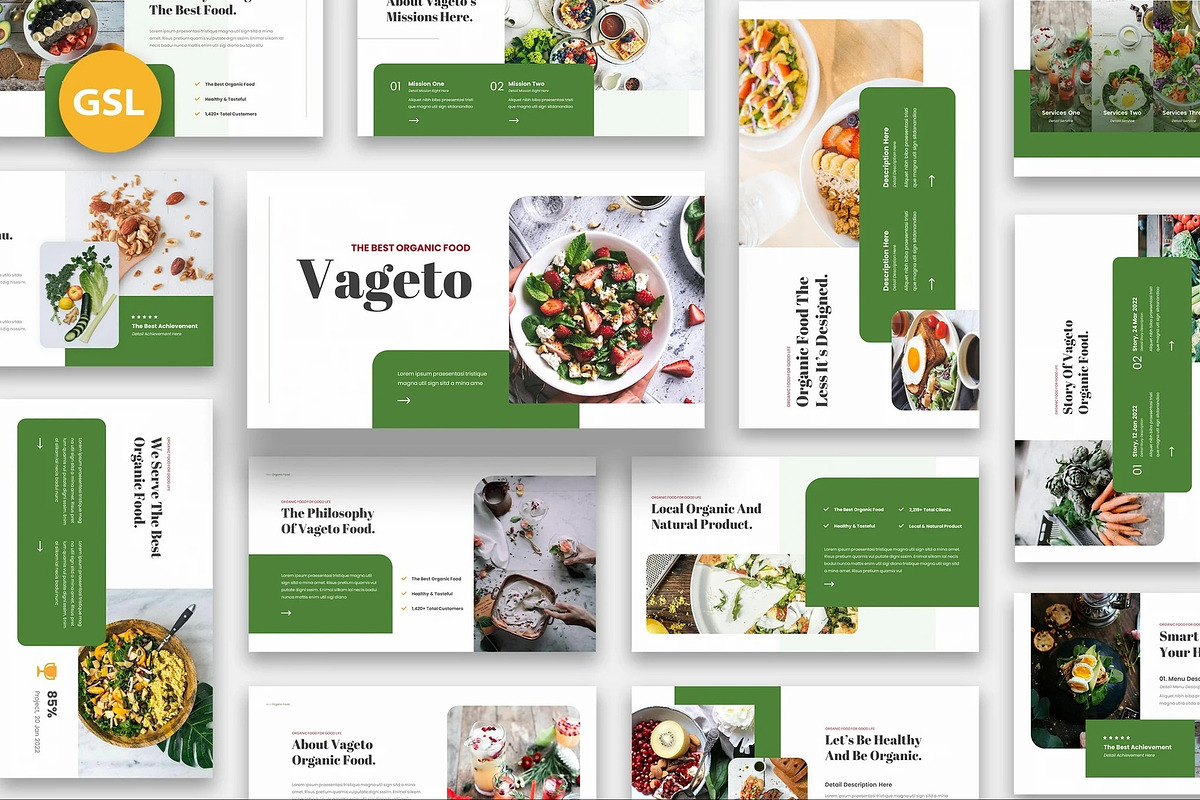 Vageto - Organic Food Google Slides, a Presentation Template by Fit-tee (Photo 1 of 6)