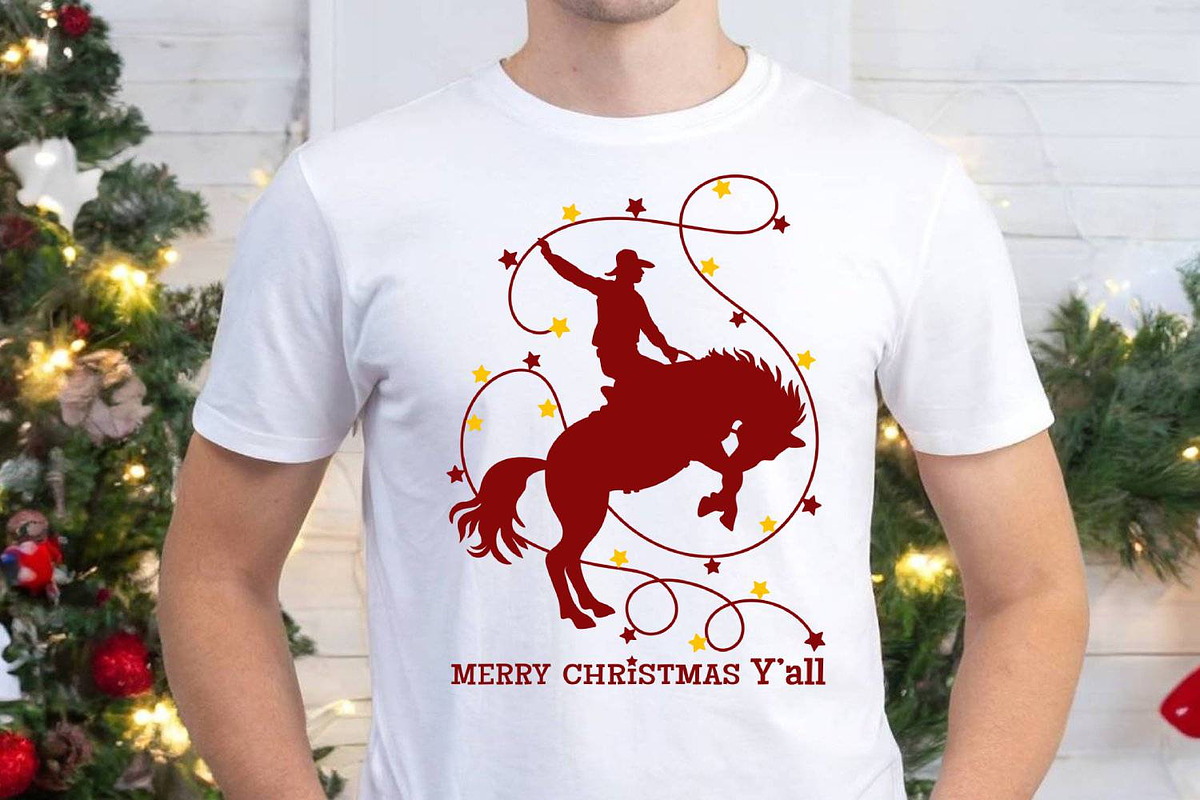 Cowboy Christmas Y’all Print SVG, a Graphic by TanchaArt (Photo 5 of 10)