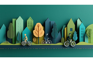 Paper Cutout Style Illustration Of