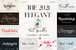 The 2021 Elegant BUNDLE-12 Typefaces