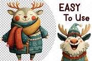 Watercolor Christmas Deer Clipart, an Animal Illustration by cherrydesign (Thumbnail 4 of 4)