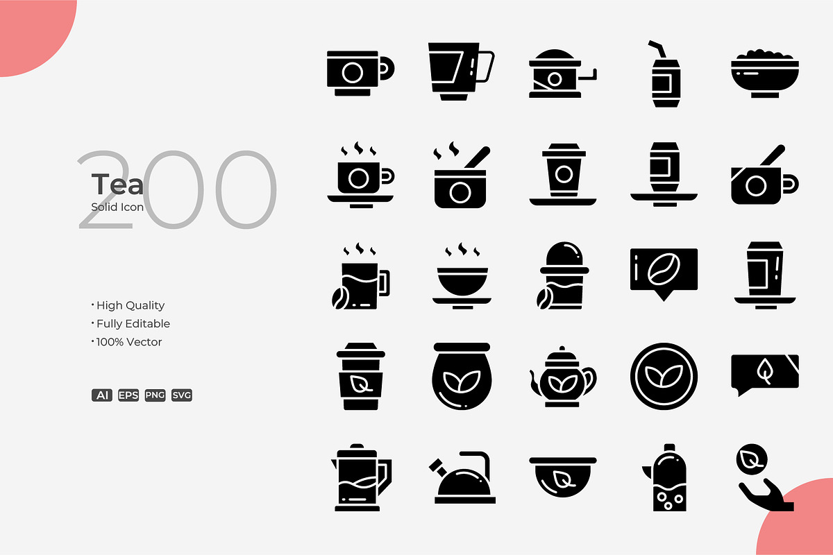 Tea Solid Icons, a Solid Icon by Bloodline