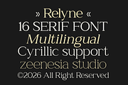 Relyne Serif, a Serif Font by zeenesia (Thumbnail 10 of 14)