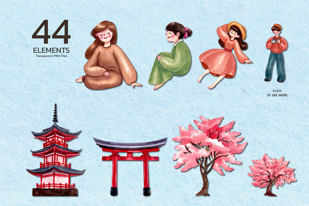 Sakura Harmony – Watercolor, a Seasonal Illustration by CreativeValuation (Photo 3 of 12)