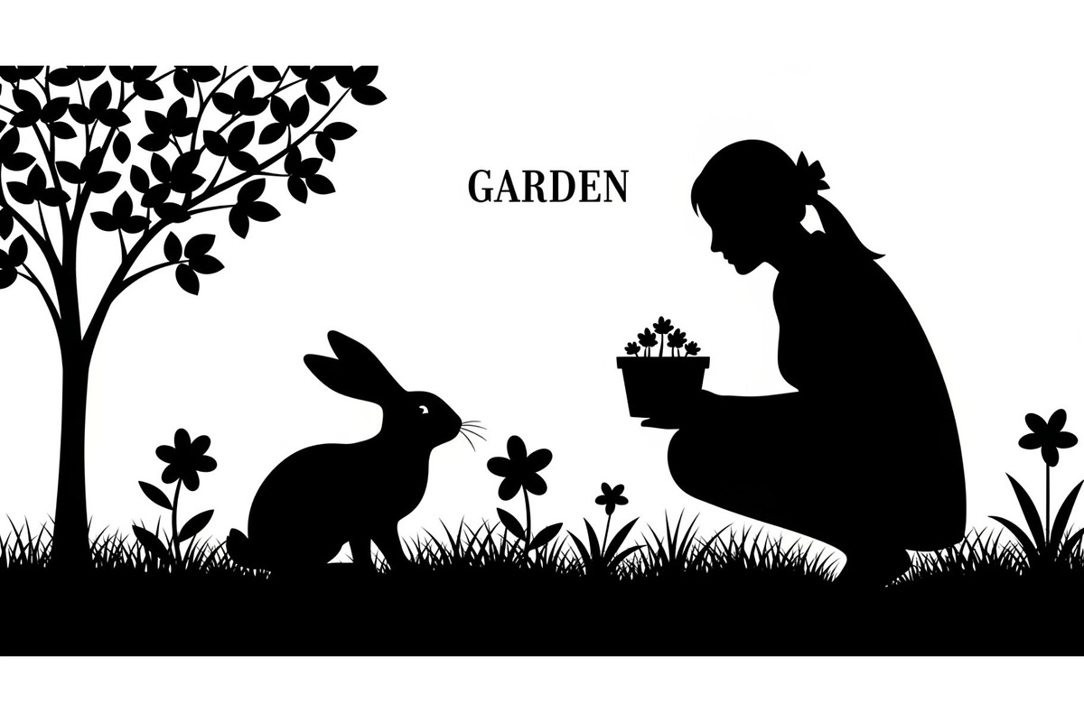 Garden Bunny Silhouette Bundle, an Illustration by jahid234 (Photo 18 of 48)