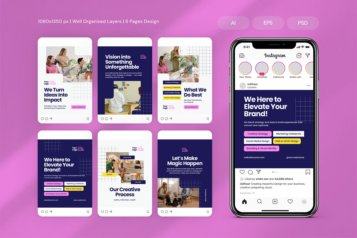 Creative Agency - Instagram Post, a Brochure Template by Izdihaar_Studio (Photo 1 of 3)