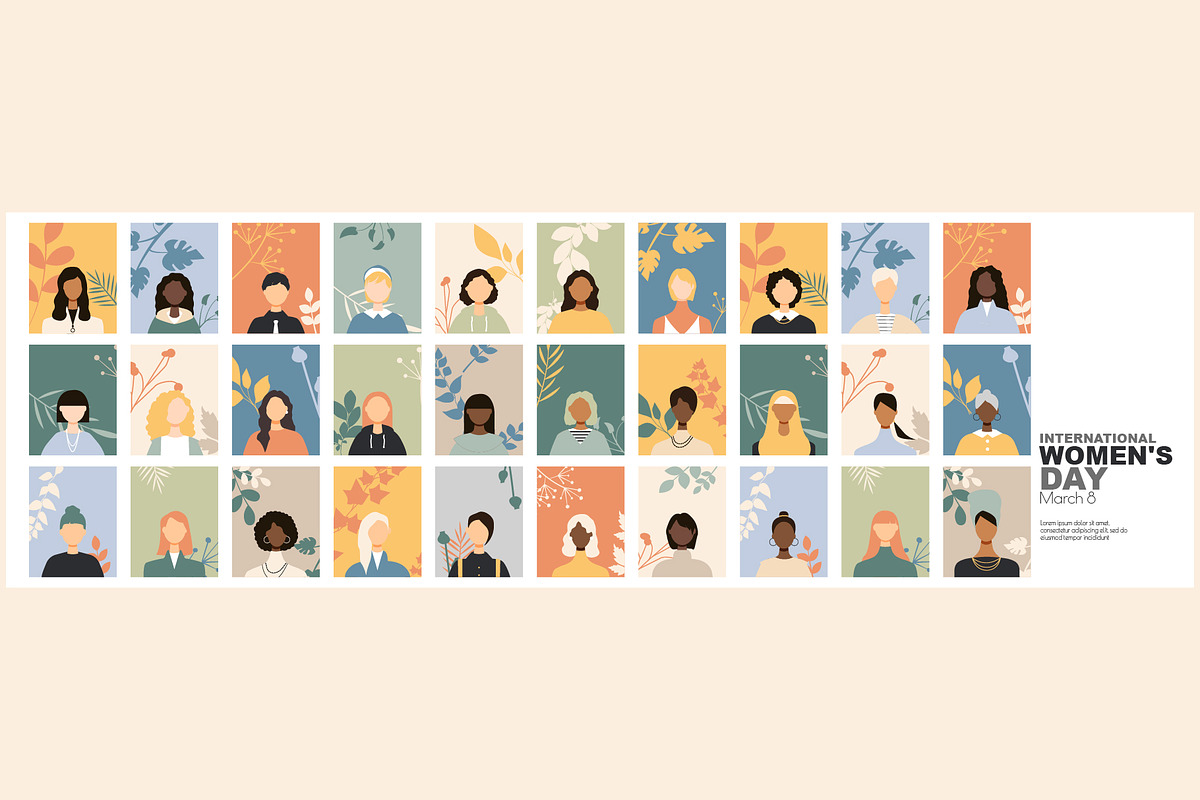 Women's Day set. Modern design, a Person Illustration by Stafeeva (Photo 4 of 7)
