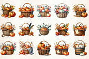 Autumn Pumpkin Basket Clipart, an Illustration by Rose Art (Thumbnail 3 of 7)