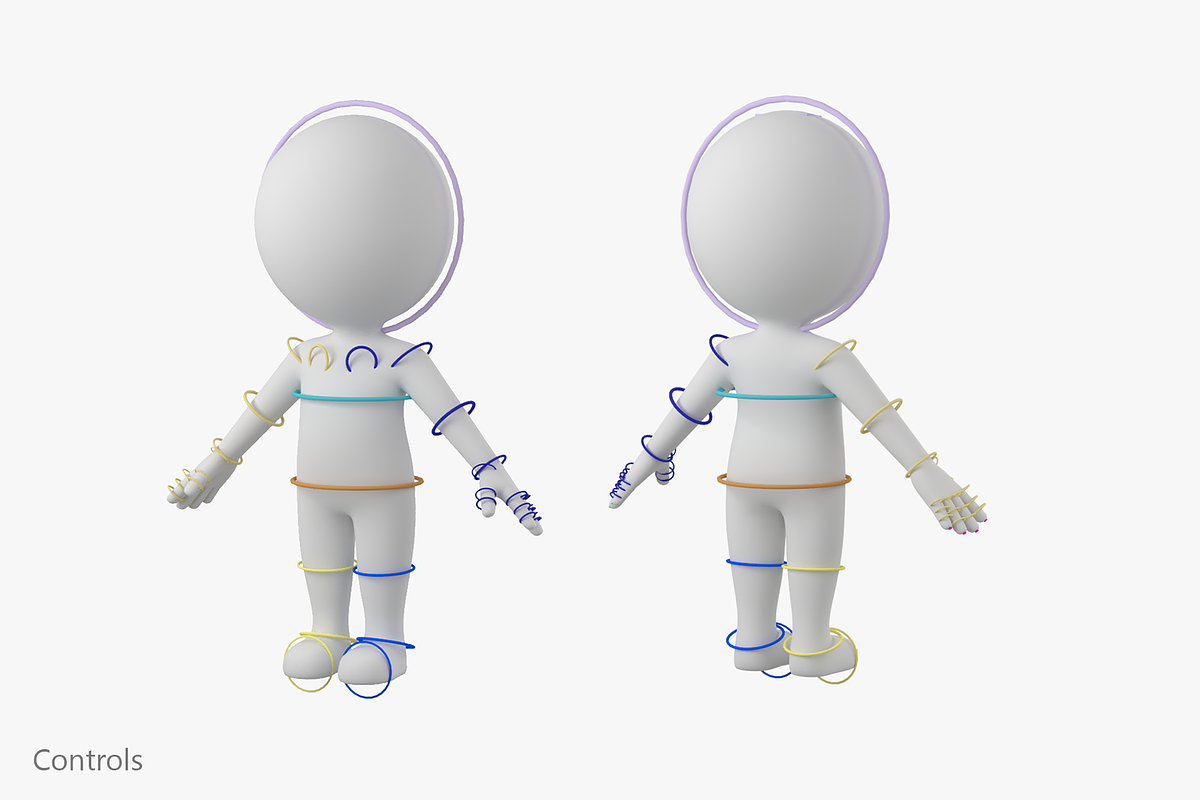 Cute Stickman In A-Pose CAT Rig, a Characters & Person 3D Model by VK Studio (Photo 11 of 19)