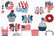 4th of July Clipart, an Illustration by GlamArtZhanna (Thumbnail 2 of 3)