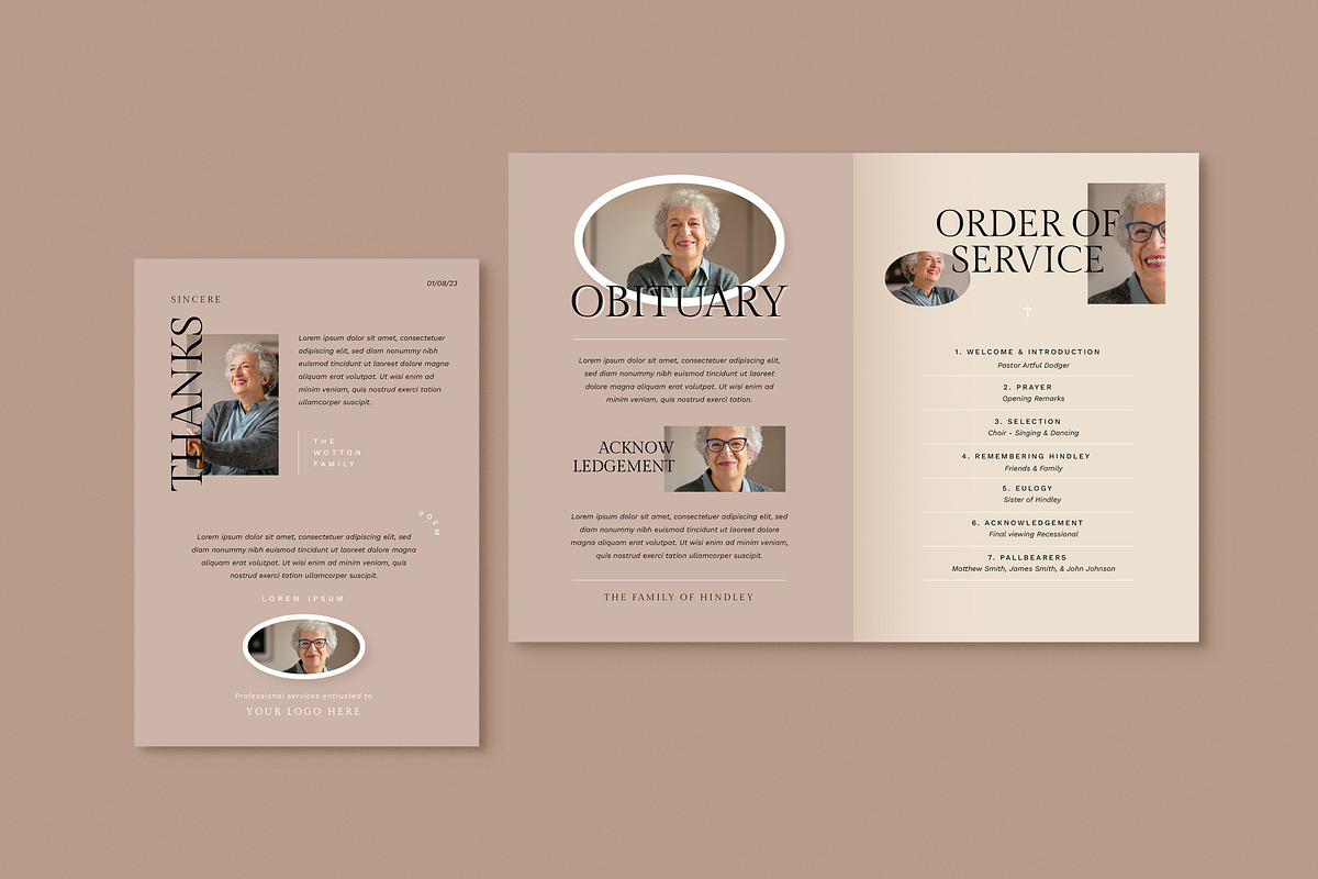 Modern Minimalist Funeral Program, an Invitation Template by Vynetta (Photo 4 of 6)