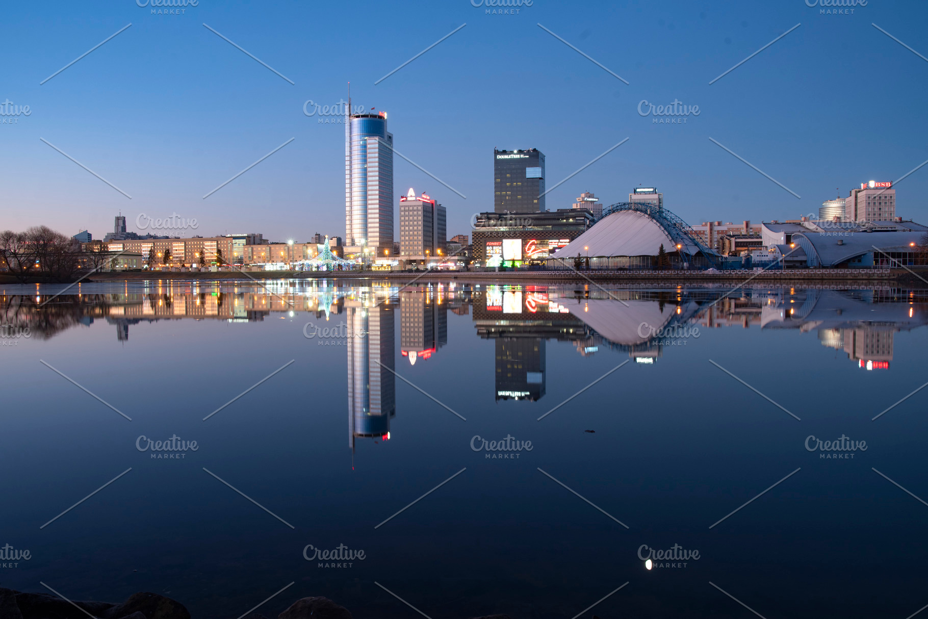 Modern center of Minsk at night, a Photo by Pictures for you!!!!!!!!!